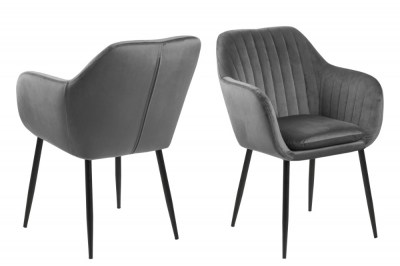 Dizajnová stolička Nashira, tmavo šedá, kovová
